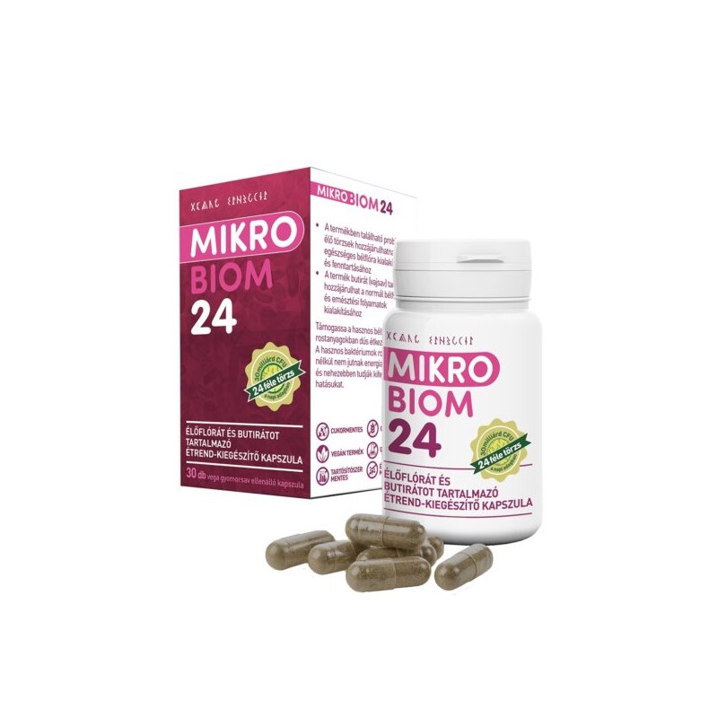 MikroBiom24 – Supliment alimentar, capsule cu floră vie, Hymato, 30 capsule