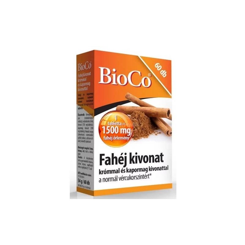 BioCo Fahéj 1500mg tabletta +Króm és Kapor-60db.