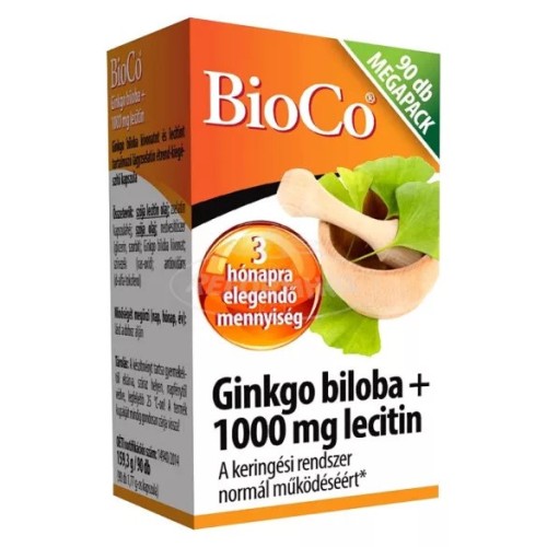 BioCo Ginkgo Biloba + 1000 mg Lecitină MEGAPACK-90buc