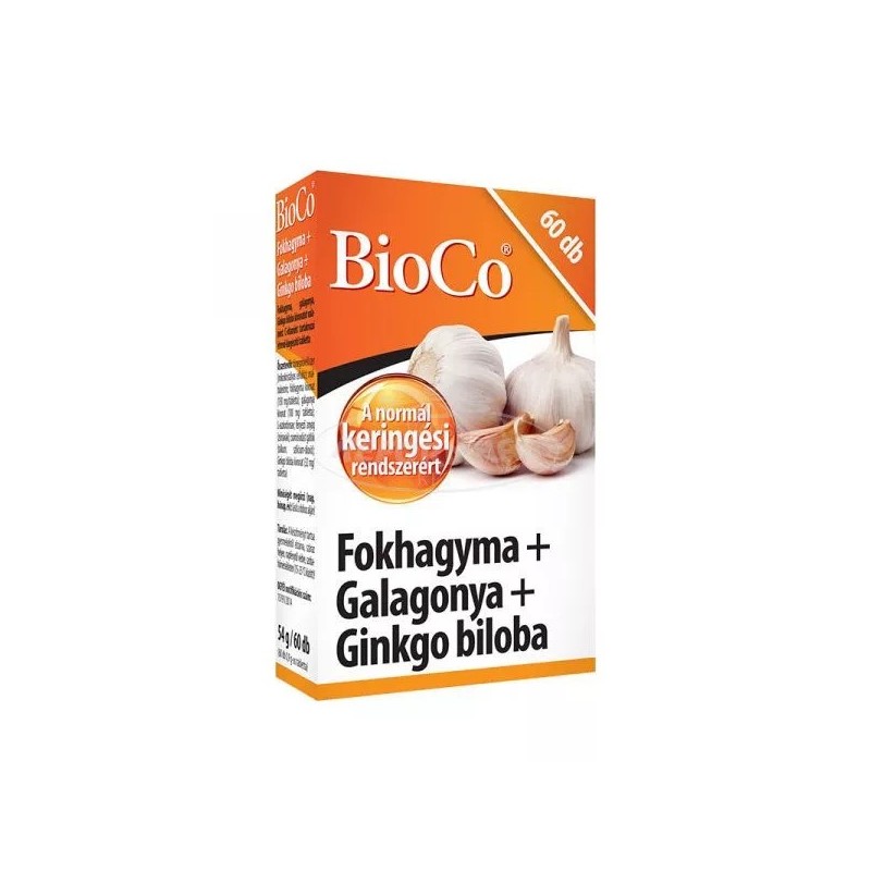 BioCo Fokhagyma+Galagonya+Ginkgo biloba tabletta-60db.