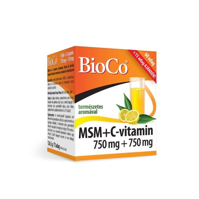 BioCo MSM + vitamina C 750 mg + 750 mg pudră de băutură - 60 de porții