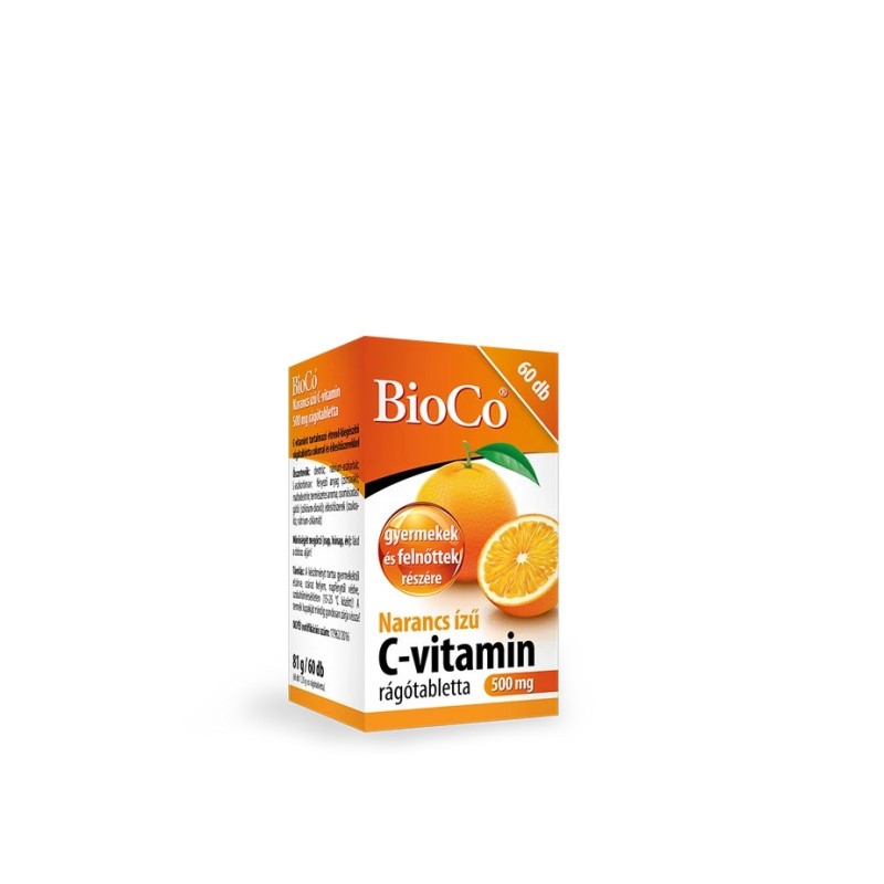 BioCo Vitamina C cu aromă de portocale 500 mg comprimate masticabile -60buc