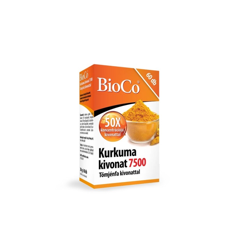BioCo kurkuma kivonat kapszula 7500 tömjénfa kivonattal -60db