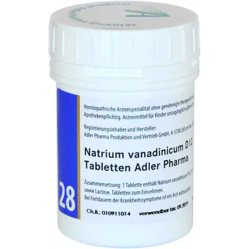 400 TABLETTA - NR.28 Natrium Vanadinicum D12