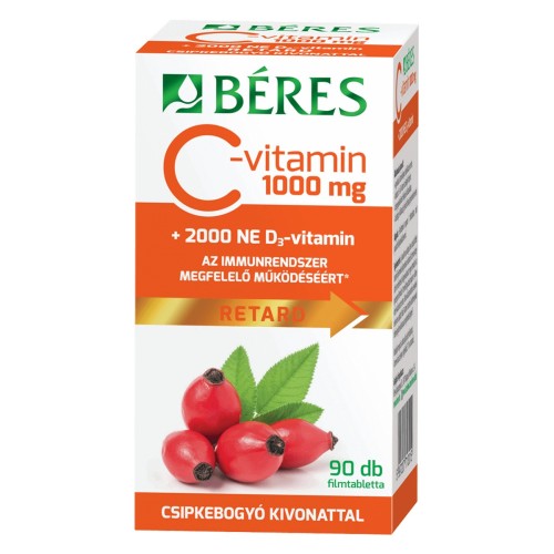 BERES C 1000 mg Csipkebogyó + D 2000 NE  -90db.