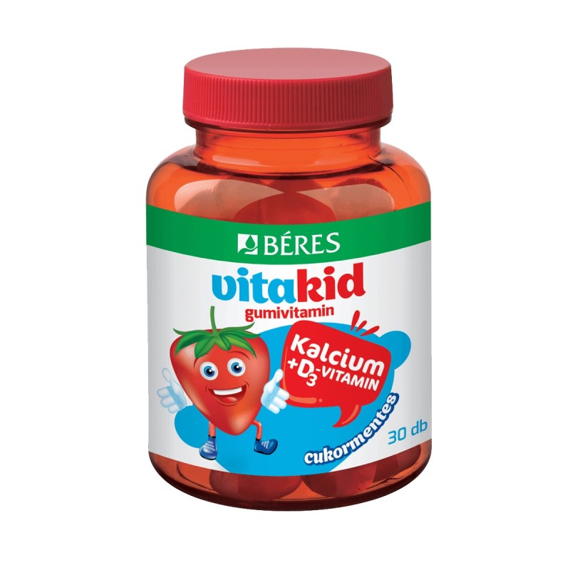 BERES VitaKid Calciu+D3  Vitamine Gumate Fără Zahăr-30buc.