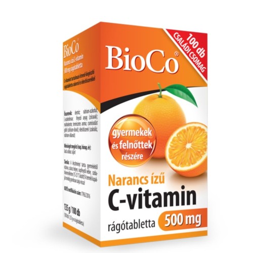BioCo C-vitamin gyermekeknek és felnőtteknek, 500 mg x 100 db, rágótabletta