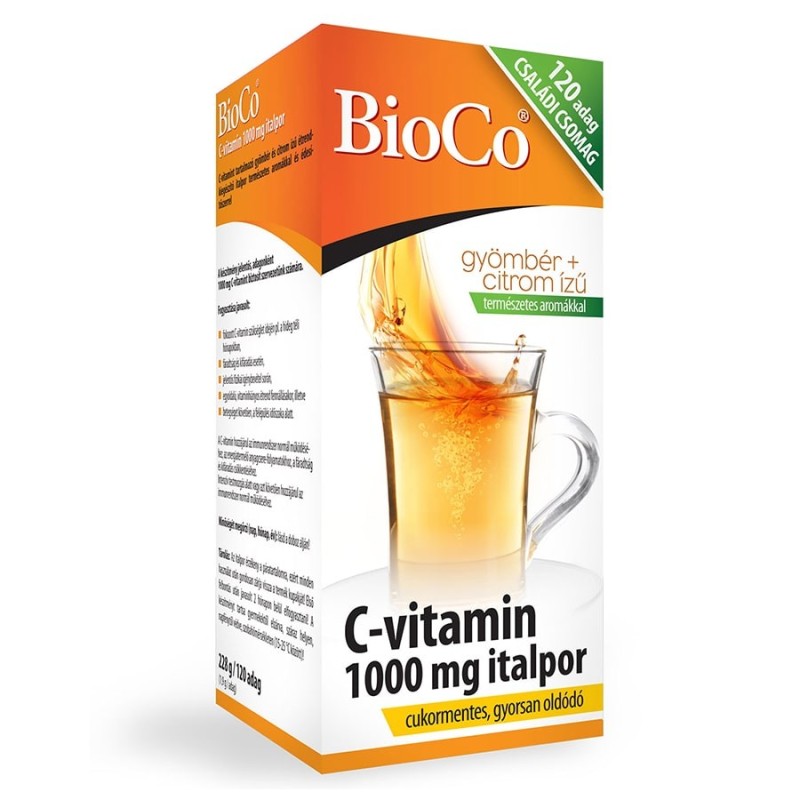 BioCo Vitamina C Hidrosolubilă, 1000 mg-120 Doze, Fără zahăr, Vegetarian