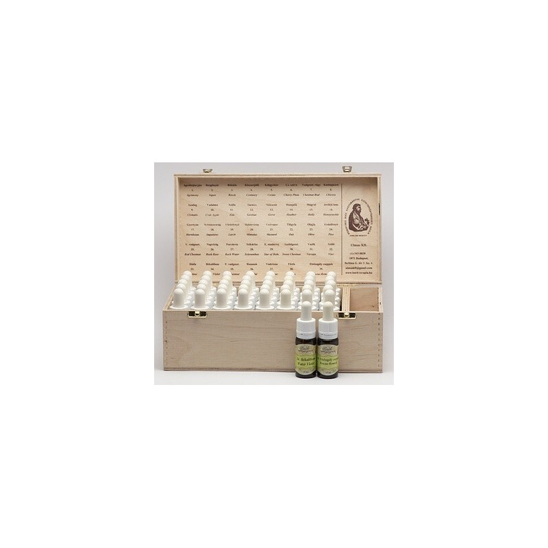 Set remedii florale Bach in cutie de lemn