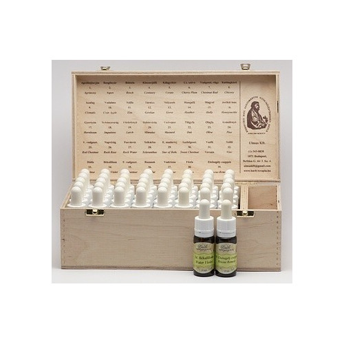 Set remedii florale Bach in cutie de lemn