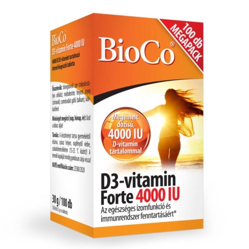 BioCo Vitamina D3 Forte 4000 UI -100buc, Vegetarian
