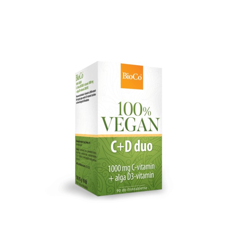 BioCo C + D Duo 100% Vegan, 1000 mg cu 2000 UI -90buc.