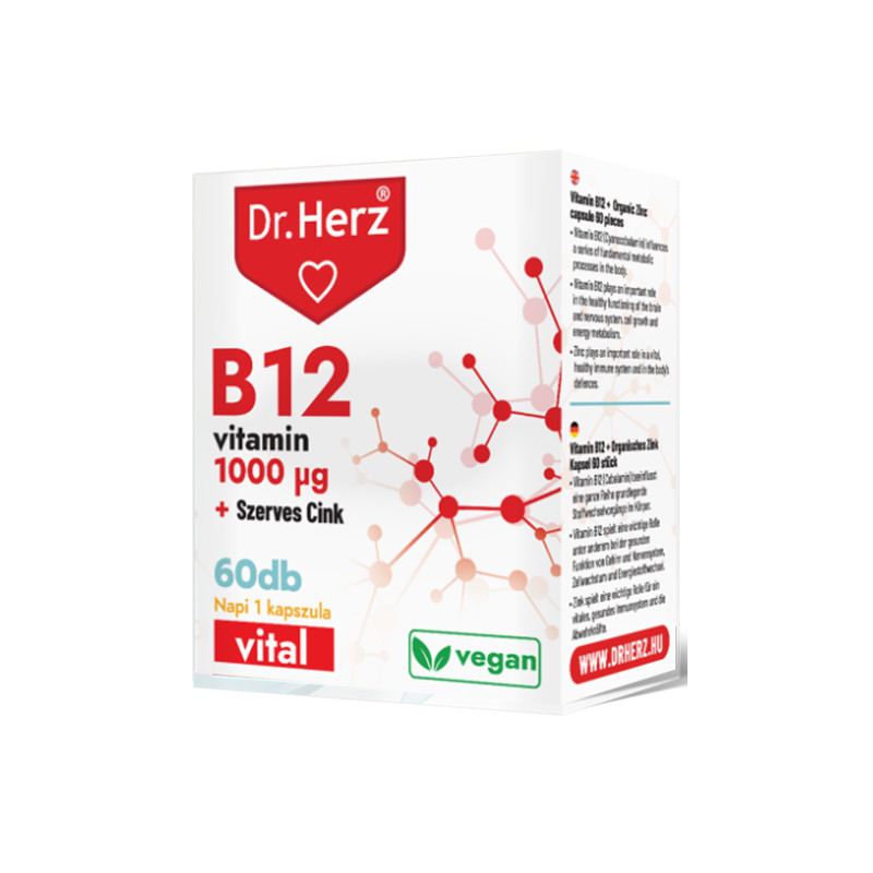 Dr. Herz B12 1000 mcg + Szerves Cink -60db. kapszula
