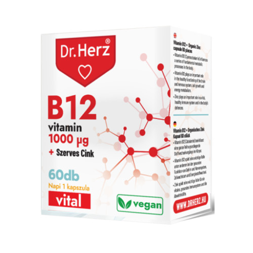 Dr. Herz B12 1000 mcg + Szerves Cink -60db. kapszula