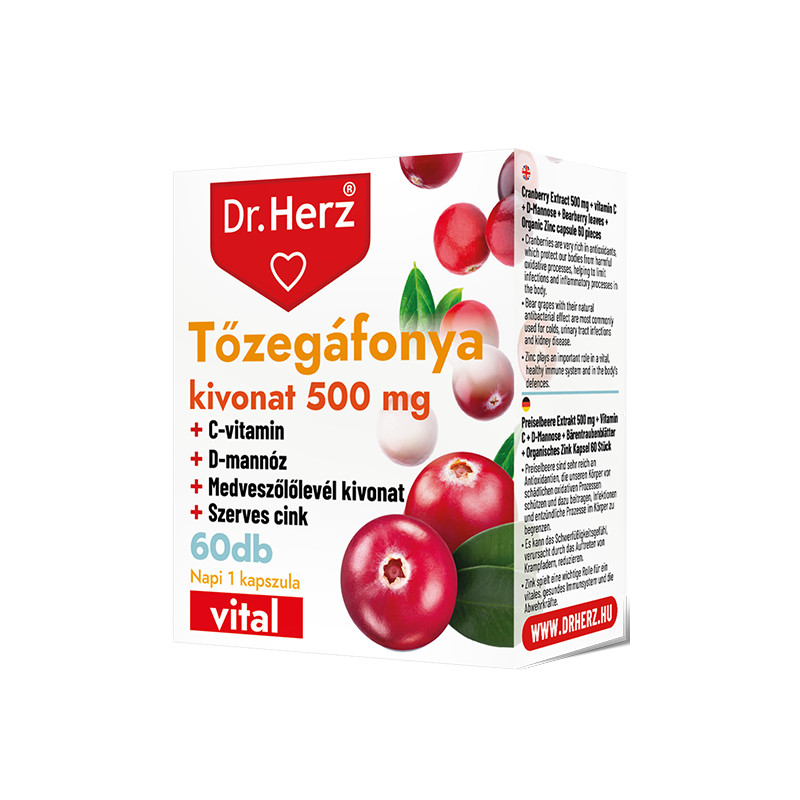 Dr. Herz Tőzegáfonya kivonat 500 mg -60db kapszula