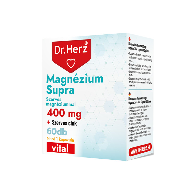 Dr. Herz Magneziu Supra 400 mg + Zinc Organic –60capsule