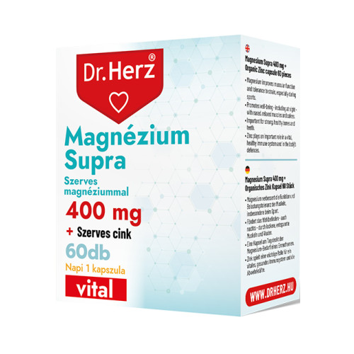 Dr. Herz Magneziu Supra 400 mg + Zinc Organic –60capsule