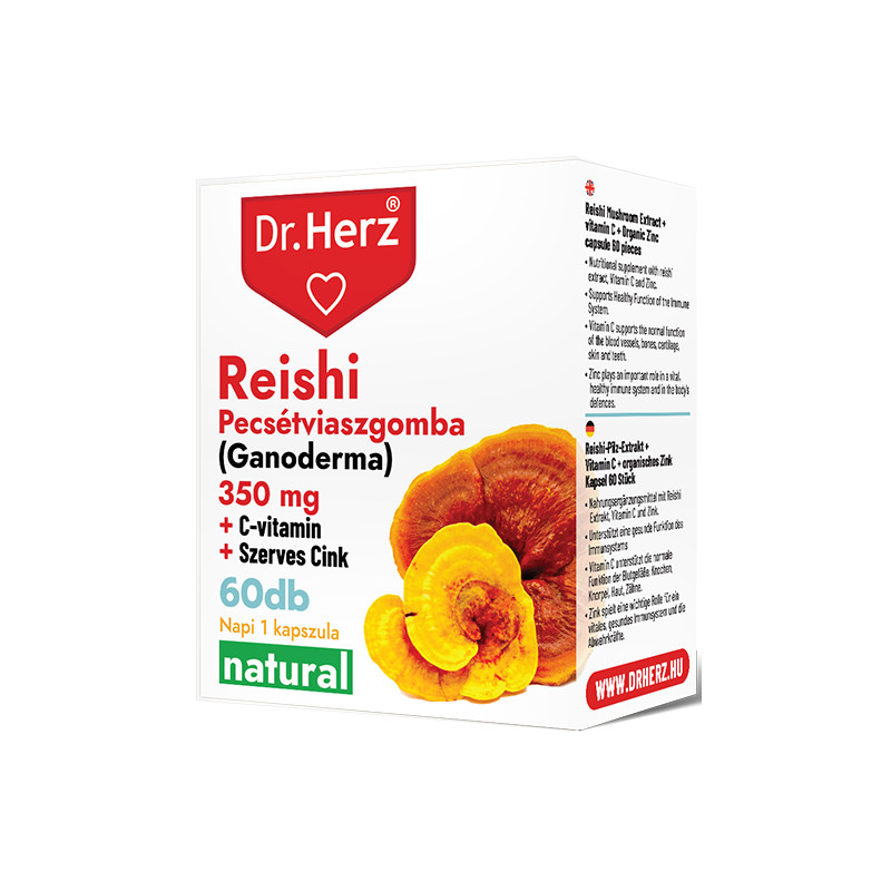 Dr. Herz Reishi 350 mg + Vitamina C + Zinc Organic –60capsule