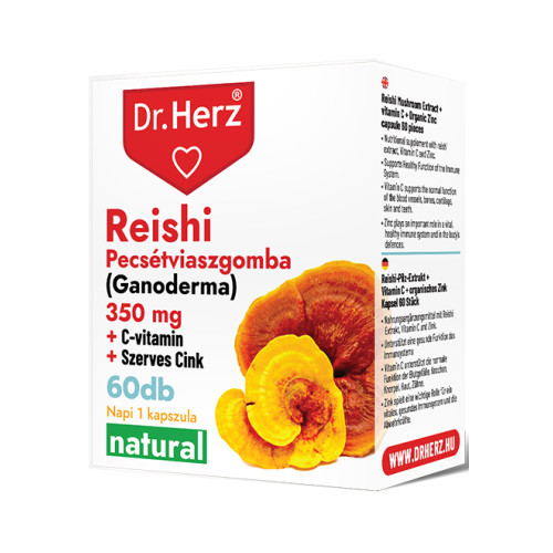 Dr. Herz Reishi 350 mg + C-vitamin + Szerves Cink -60db