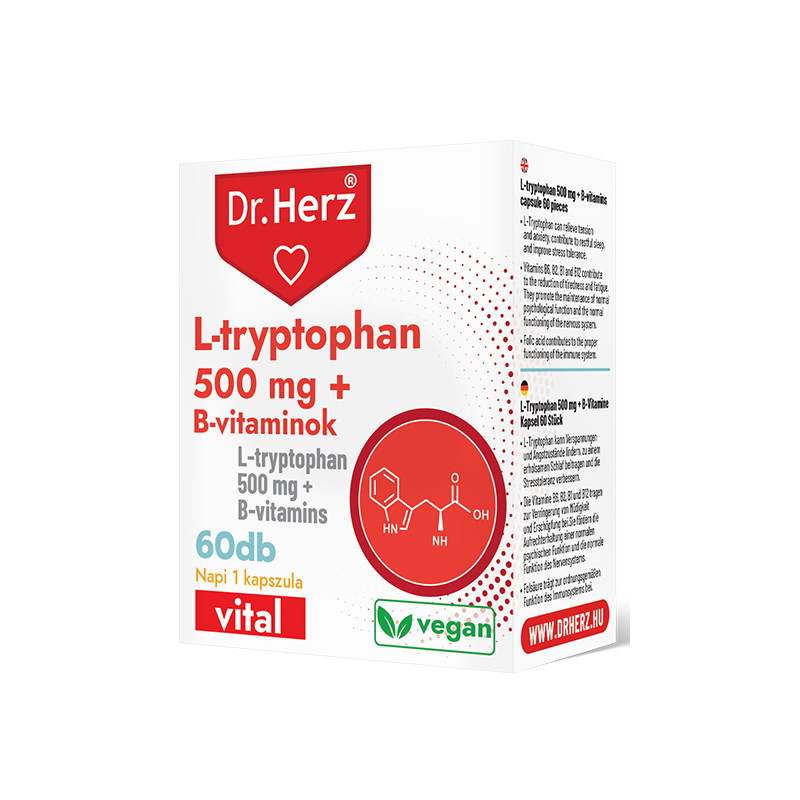 Dr. Herz L-Tryptofan 500 mg + vitamine B –60capsule
