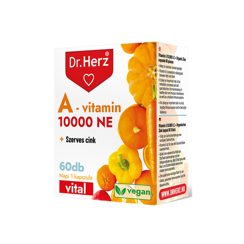 Dr. Herz Vitamina A 10.000 UI + Zinc organic –60capsule