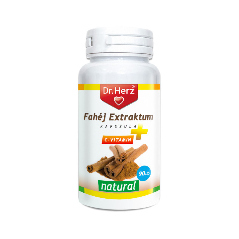 Dr. Herz Fahéj Extraktum + C-vitamin -90kapszula