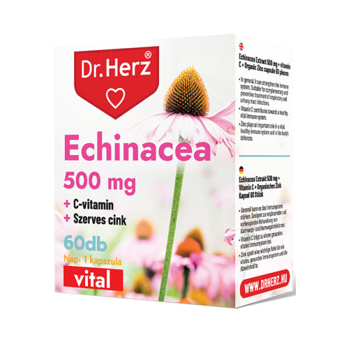 Dr. Herz Echinacea 500 mg + Vitamina C + Zinc Organic –60capsule