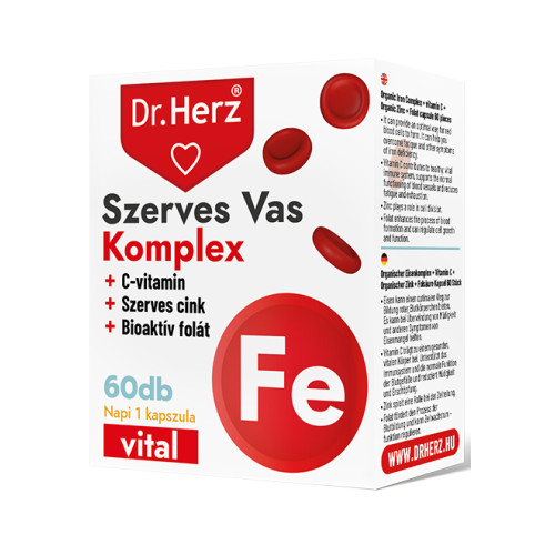 Dr. Herz Fier Organic Complex + Vitamina C + Zinc Organic + Folat –60capsule