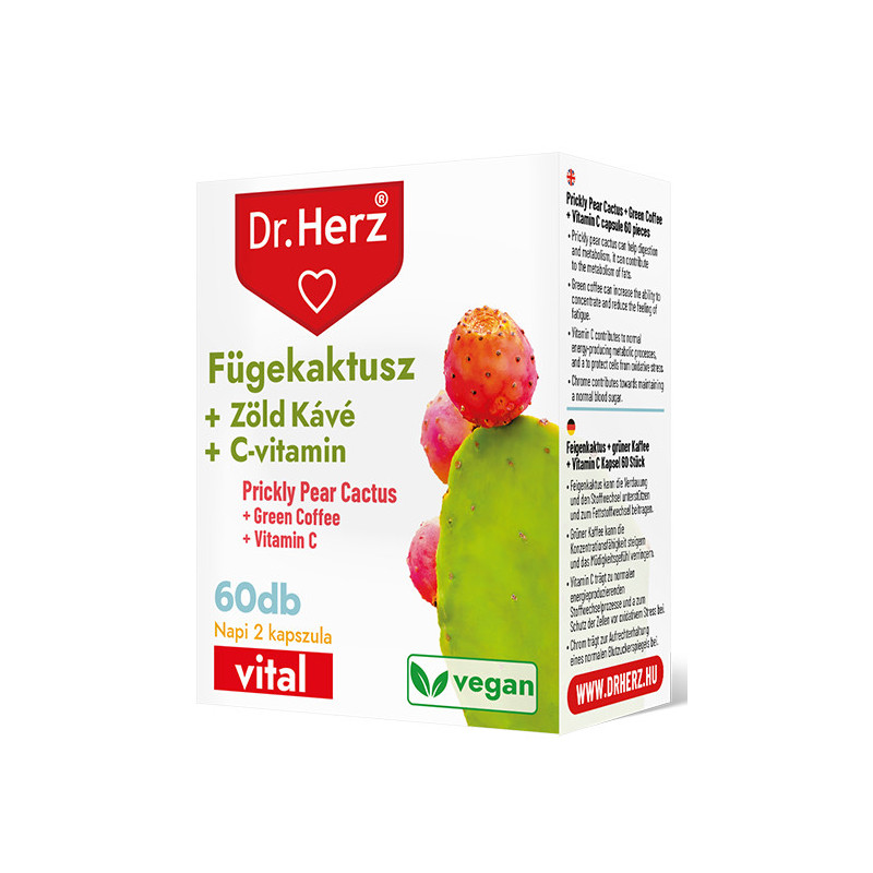 Dr.Herz Fügekaktusz + Zöld kávé + C-vitamin -60kapszula