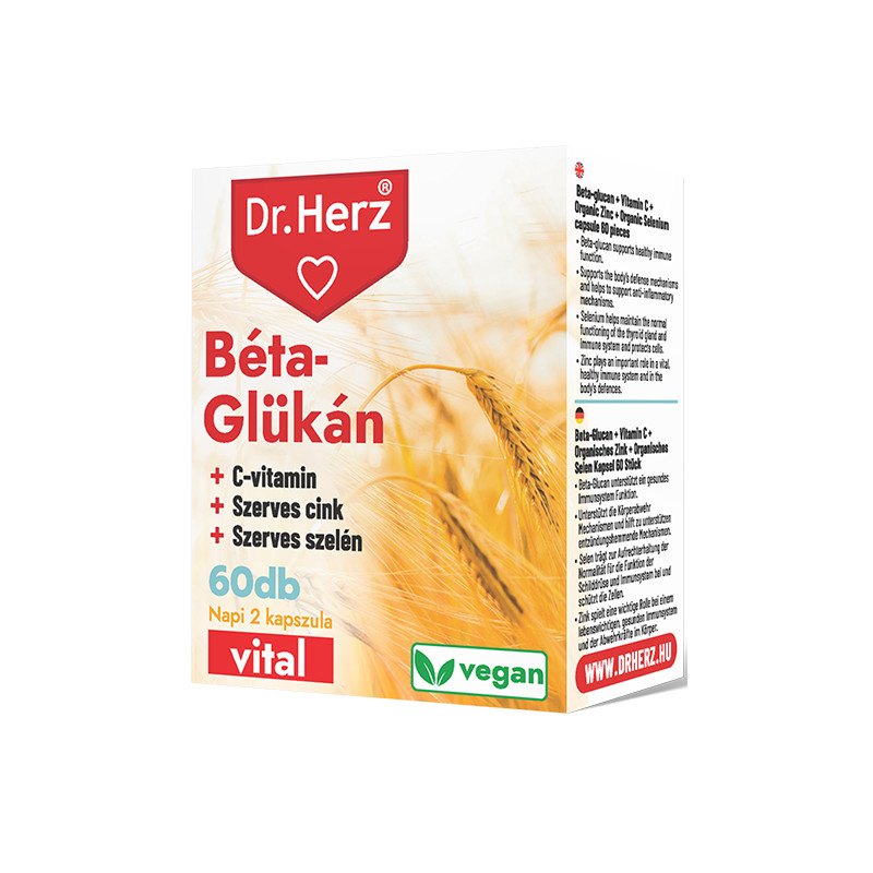 Dr. Herz Beta-Glucan + Zinc organic, Seleniu + Vitamina C –60capsule vegane