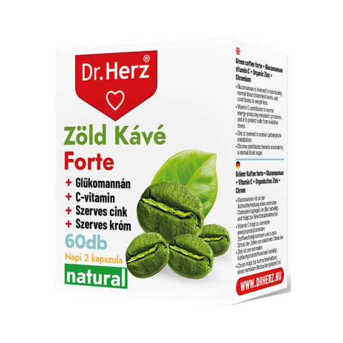 DR Herz Zöld Kávé Forte + C-vitamin+Glükomannán -60kapszula