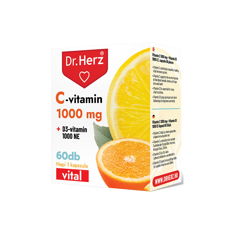 Dr. Herz C-vitamin 1000 mg + D3-vitamin 1000 NE -60kapszula