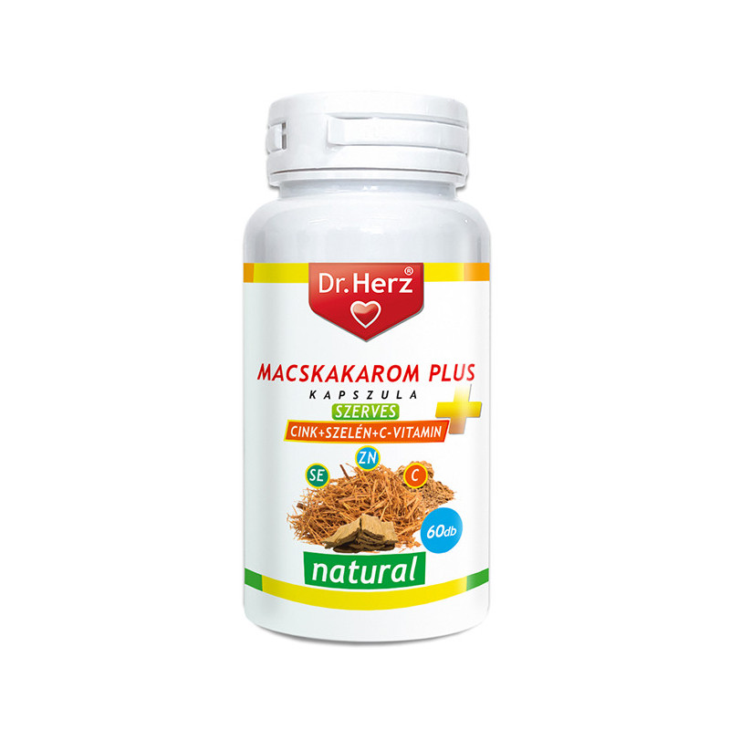 Dr.Herz Macskakarom + Szerves Cink + Szelén + C-vitamin –60kapszula