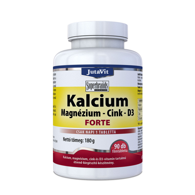 JutaVit Kalcium+Magnézium+Cink forte + D3 vitamin 90 tabletta