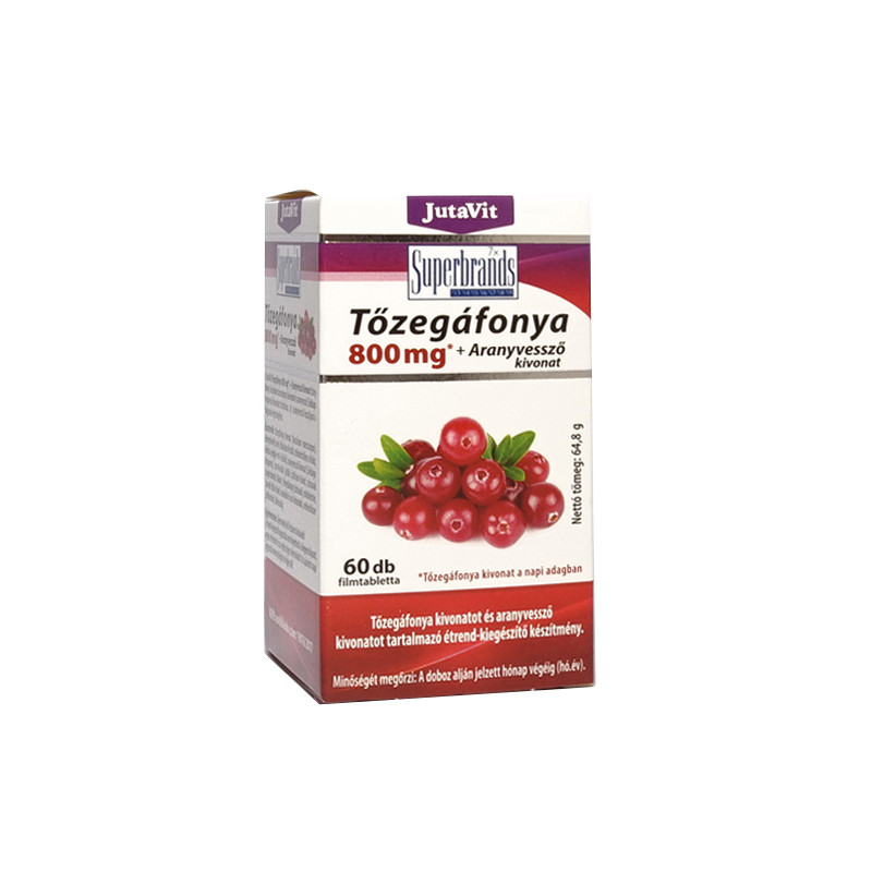 JutaVit Tőzegáfonya 800mg*+Aranyvessző kivonat 60 tabletta