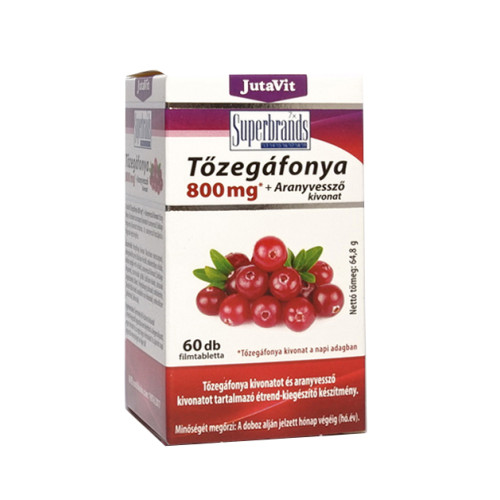 JutaVit Tőzegáfonya 800mg*+Aranyvessző kivonat 60 tabletta