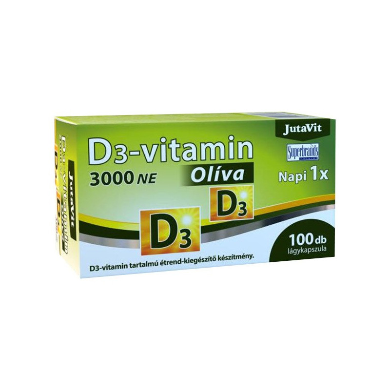 JutaVit D3-vitamin 3000NE (75µg) Olíva 100 kapszula