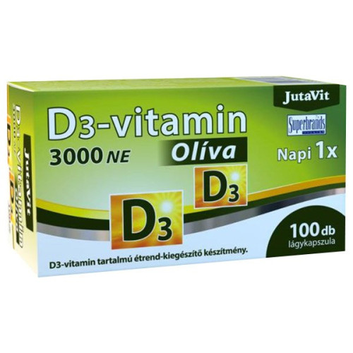 JutaVit D3-vitamin 3000NE (75µg) Olíva 100 kapszula