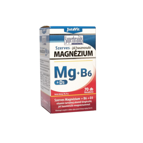 JutaVit Szerves Magnézium + B6 + D3 70 tabletta