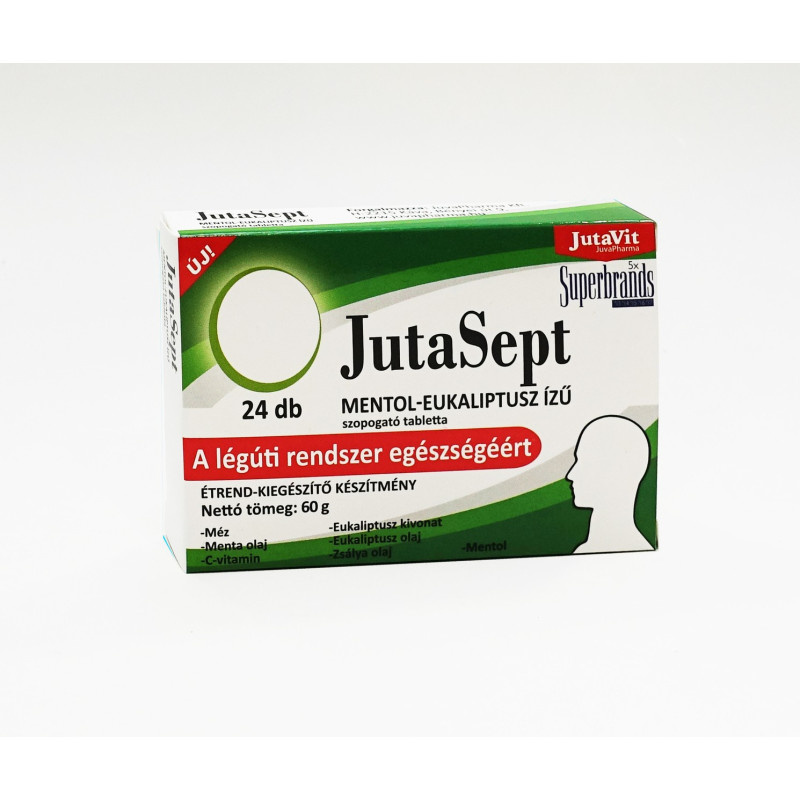 JutaSept mentol-eukaliptusz ízű 24 tabletta