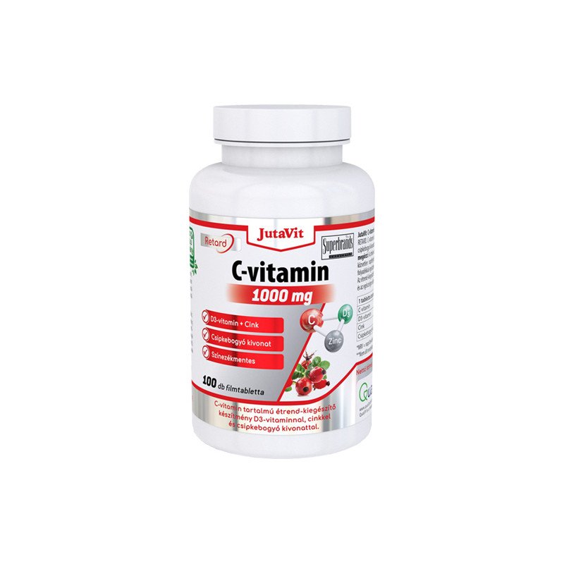 JutaVit C-vitamin 1000 mg nyújtott kioldódású + csipkebogyó + D3 vitamin + Cink 100 tabletta
