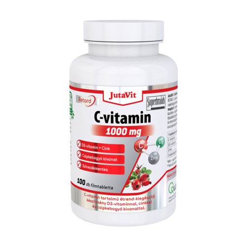 JutaVit C-vitamin 1000 mg nyújtott kioldódású + csipkebogyó + D3 vitamin + Cink 100 tabletta