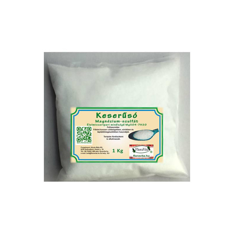 Keserűsó 1 kg élelmiszeripari minőség. (Epsom só) magnézium-szulfát 99,8%-os