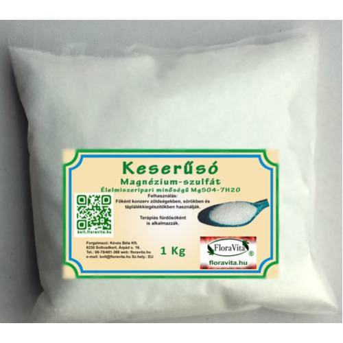 Keserűsó 1 kg élelmiszeripari minőség. (Epsom só) magnézium-szulfát 99,8%-os