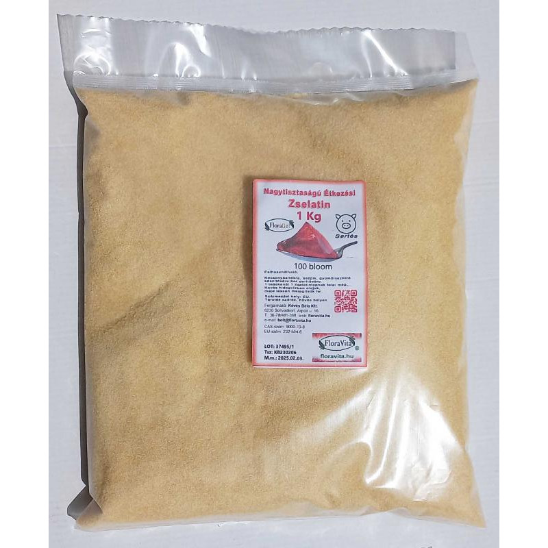 NAGY TISZTASÁGÚ ÉTKEZÉSI ZSELATIN FLORAGÉL 100 BLOOM - 1KG