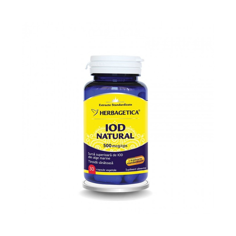 HERBAGETICA, IOD NATURAL, 30 capsule vegetale