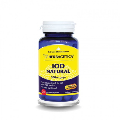 HERBAGETICA, IOD NATURAL, 30 capsule vegetale