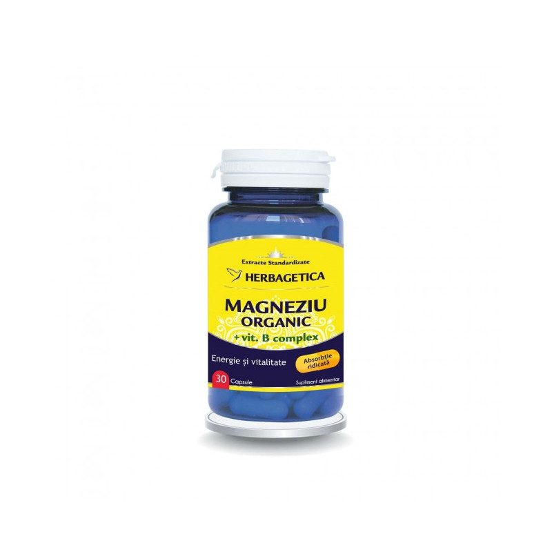 HERBAGETICA, MAGNEZIU ORGANIC cu Vit. B complex, 30 capsule