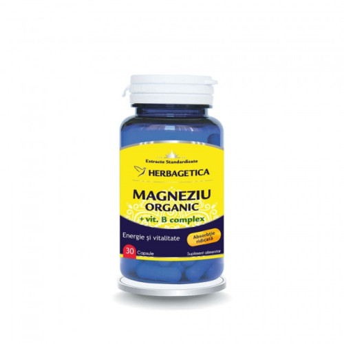 HERBAGETICA, MAGNEZIU ORGANIC cu Vit. B complex, 30 capsule