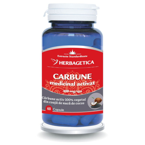 Herbagetica Cărbune Medicinal Activat 60 capsule